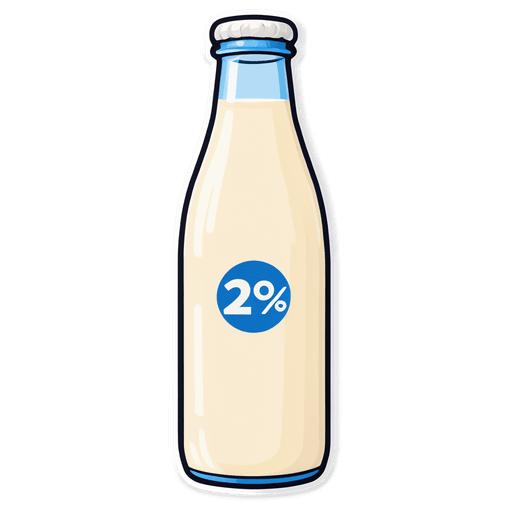 2% Milk sticker illustration