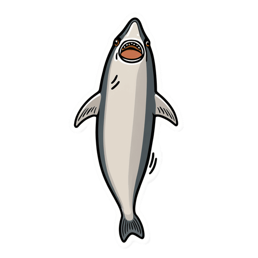 Anchovies sticker illustration