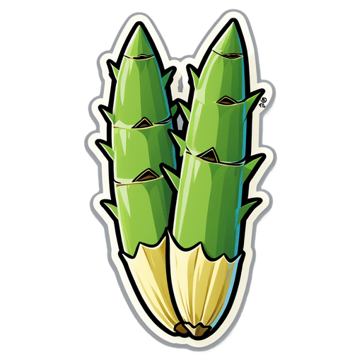 Bamboo Shoots sticker illustration
