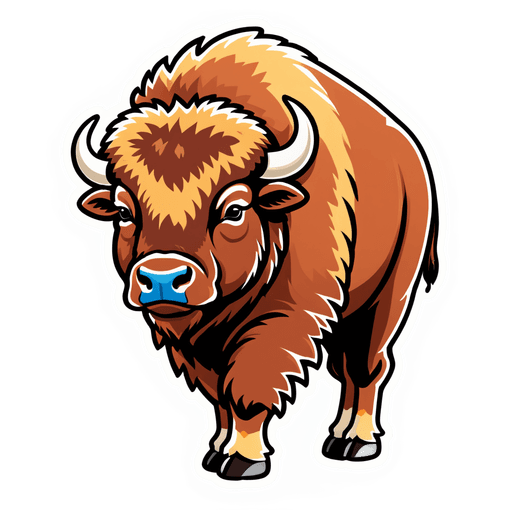 Bison sticker illustration