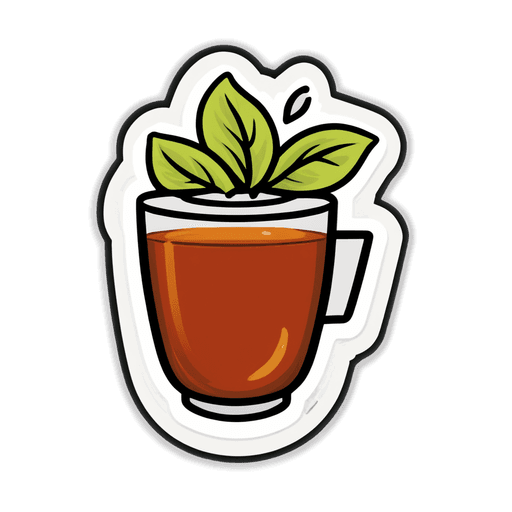 Black Tea sticker illustration
