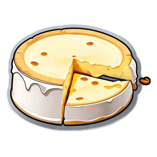 Camembert Cheese sticker illustration