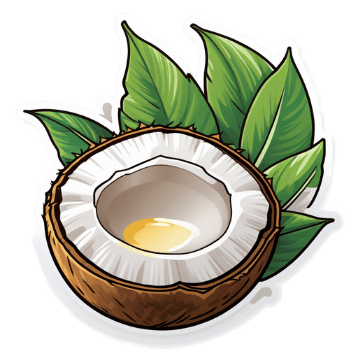 Coconut Oil sticker illustration