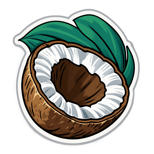 Coconut Water sticker illustration