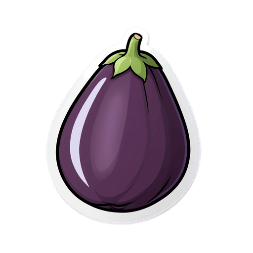 Eggplant sticker illustration