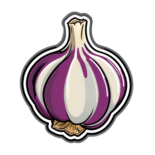 Garlic sticker illustration