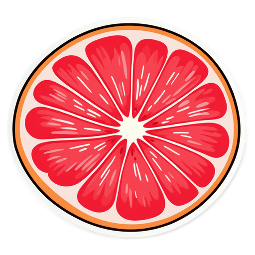 Grapefruit sticker illustration
