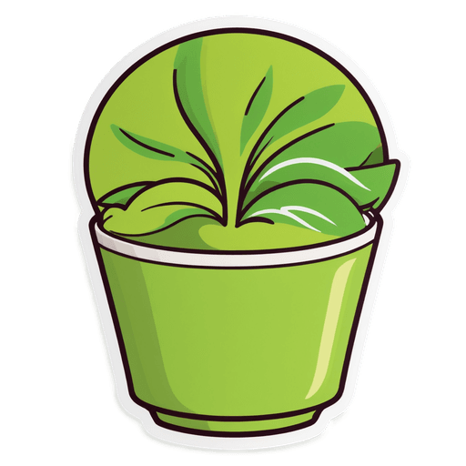 Green Tea sticker illustration