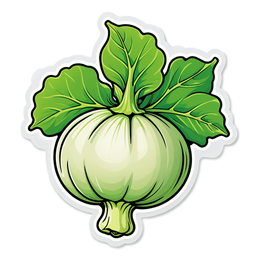 Kohlrabi sticker illustration