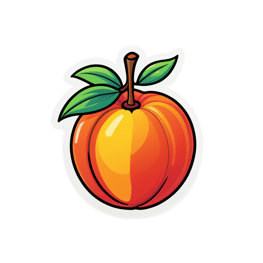 Nectarine sticker illustration