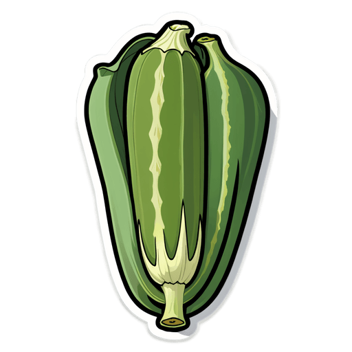Okra sticker illustration