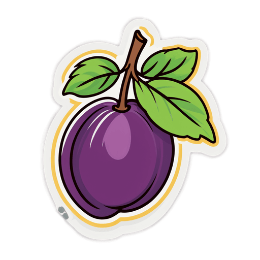 Plum sticker illustration