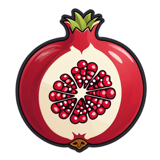 Pomegranate sticker illustration