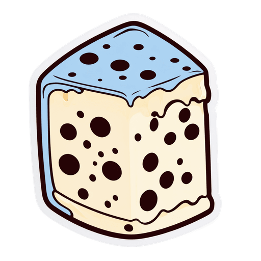 Roquefort Cheese sticker illustration