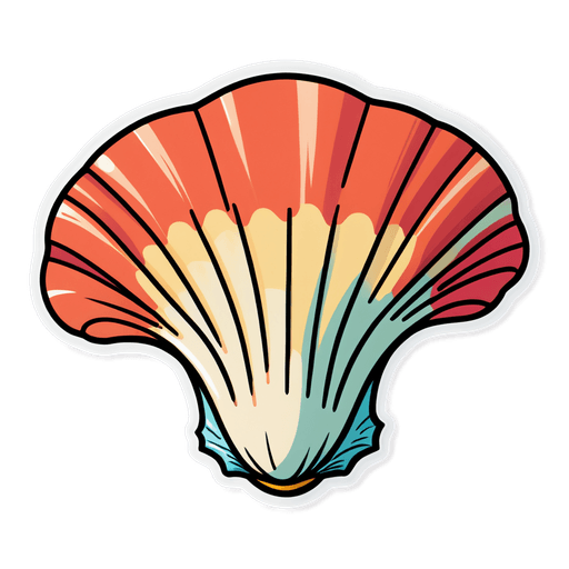 Scallops sticker illustration
