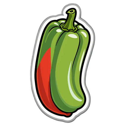 Serrano Pepper sticker illustration