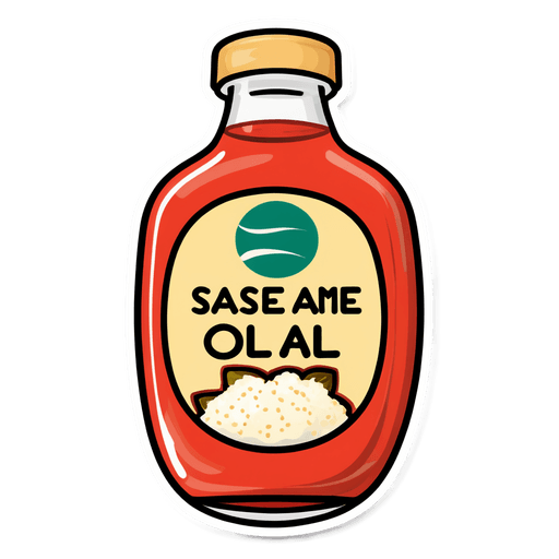 Sesame Oil sticker illustration