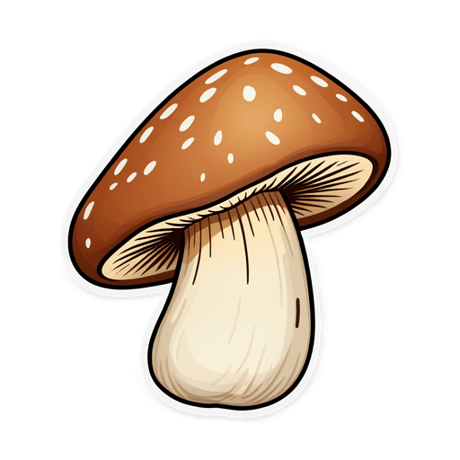 Shiitake Mushroom sticker illustration