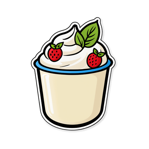 Strained Yogurt sticker illustration