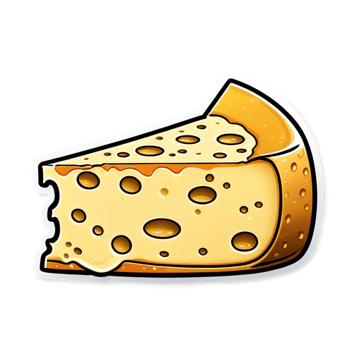 Swiss Cheese sticker illustration