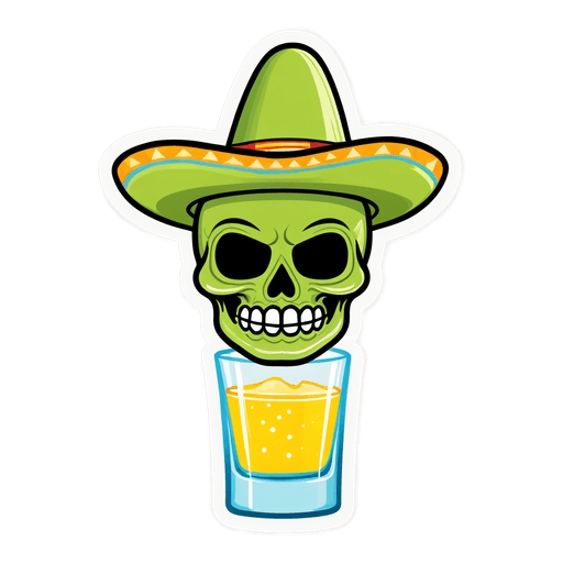 Tequila sticker illustration