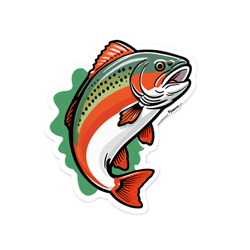 Trout sticker illustration