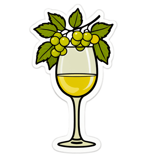 White Wine sticker illustration